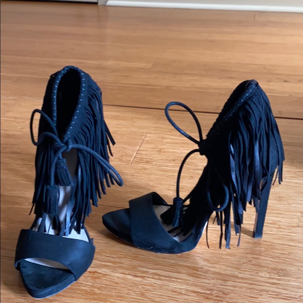 Zara fringe high heel sandals